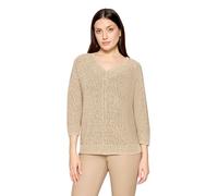 Strickpullover BETTY BARCLAY "Damen mit Struktur", Damen, Gr. 36, beige (natural), Strick, Obermaterial: 70% Baumwolle, 25% Polyester, 5% Polyester, figurumspielend lang, V-Ausschnitt, Pullover Strick