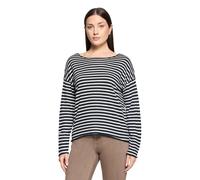 Strickpullover BETTY BARCLAY "Damen mit U-Boot-Ausschnitt", Damen, Gr. 40, patch dunkelblau, cream, Strick, Obermaterial: 50% Baumwolle, 50% Polyacryl, gerade normal, Rundhals, Pullover Strickpullover