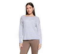 Strickpullover BETTY BARCLAY "Damen mit U-Boot-Ausschnitt", Damen, Gr. 44, patch cream, blau, Strick, Obermaterial: 50% Baumwolle, 50% Polyacryl, gerade normal, Rundhals, Pullover Strickpullover (8683