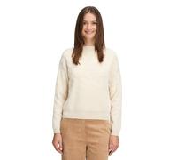 Strickpullover BETTY & CO "Damen mit Jacquard", Damen, Gr. 44, weiß (cream), Strick, Obermaterial: 55% Polyamid, 28% Viskose, 17% Polyester, lässig geschnitten normal, Pullover Strickpullover (2831690