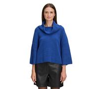 Strickpullover BETTY & CO "Damen mit Kragen", Damen, Gr. S, middle blau melange, Strick, Obermaterial: 44% Polyacryl, 31% Polyamid, 20% Polyester, 5% Elasthan, lässig geschnitten normal, Pullover Stri