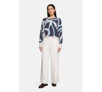 Strickpullover BETTY & CO "Damen mit Muster", Damen, Gr. 40, bunt (grau, weiß), Strick, Obermaterial: 44% Viskose, 39% Polyamid, 17% Polyester, figurumspielend normal, Rundhals, Pullover Strickpullove
