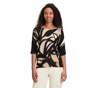 Strickpullover BETTY & CO "Betty & Co Feinstrickpullover mit Print", Damen, Gr. 38, schwarz (schwarz, nature), Feinstrick, Obermaterial: 90% Viskose, 10% Polyamid., feminin, figurumspielend normal, Ru
