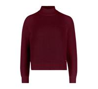 Strickpullover BETTY & CO "Damen mit Rippbündchen", Damen, Gr. 42, rot (fall burgundy), Strick, Obermaterial: 100% Baumwolle, lässig geschnitten normal, Pullover Strickpullover (72097356-42) fall burg