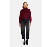 Strickpullover BETTY & CO "Damen mit Rippbündchen", Damen, Gr. 44, rot (fall burgundy), Strick, Obermaterial: 100% Baumwolle, lässig geschnitten normal, Pullover Strickpullover (72097356-44) fall burg