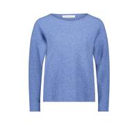 Strickpullover BETTY & CO "Damen mit Rundhalsausschnitt", Damen, Gr. 38, middle blau melange, Strick, Obermaterial: 50% Viskose, 27% Polyamid, 23% Polyester, gerade lang, Rundhals, Pullover Strickpull
