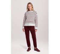 Strickpullover BETTY & CO "Damen mit Streifen", Damen, Gr. 36, rot (cream, dunkelrot), Strick, Obermaterial: 50% Baumwolle, 50% Polyacryl, lässig geschnitten normal, Pullover Strickpullover (43898143-