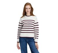 Betty & Co Damen Strickpullover mit Streifen 40, Cream/Dark Red