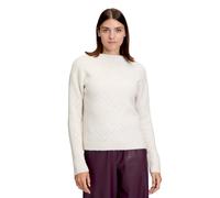 Strickpullover BETTY & CO "Damen mit Struktur", Damen, Gr. 40, weiß (bright cream melange), Strick, Obermaterial: 45% Polyester, 40% Polyacryl, 13% Polyamid, 2% Elasthan, figurumspielend normal, Pullo