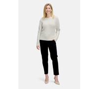 Strickpullover BETTY & CO "Damen mit V-Ausschnitt", Damen, Gr. 44, weiß (cream), Strick, Obermaterial: 40% Polyamid, 30% Baumwolle, 20% Polyacryl, 10% Polyester, figurumspielend normal, Rundhals, Pull