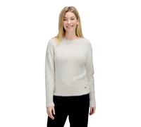 Strickpullover BETTY & CO "Damen mit V-Ausschnitt", Damen, Gr. 46, weiß (cream), Strick, Obermaterial: 40% Polyamid, 30% Baumwolle, 20% Polyacryl, 10% Polyester, figurumspielend normal, Rundhals, Pull
