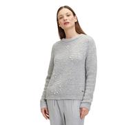 Betty & Co Damen Strickpullover mit Perlen Light Silver Melange,44