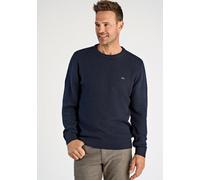 Strickpullover BISON "Strickpullover Comfort Fit", Herren, Gr. XXL, blau (navy), Obermaterial: 70% Baumwolle, 30% Polyester, unifarben, Rundhals, Pullover Strickpullover (16657357-XXL) navy