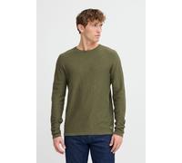 Strickpullover BLEND "BHAbas", Herren, Gr. M, olive night, Web, 100% Baumwolle, unifarben, normal normal, Rundhals, Pullover Strickpullover, Stilvoller Strickpullover mit Logo (37355622-M) olive night