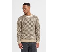 Strickpullover BLEND "BHBalen", Herren, Gr. S, crockery, Grobstrick, 50% Polyacryl, 50% Baumwolle, gemustert, normal normal, Rundhals, Pullover Strickpullover, Klassischer Grobstrickpullover mit Zopfm