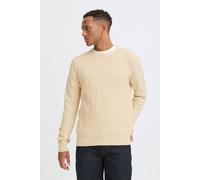 Strickpullover BLEND "BHBaron", Herren, Gr. L, oyster gray, Feinstrick, 100% Baumwolle, Strukturmuster, Basic, normal normal, Rundhals, Pullover Strickpullover, Bequemer Feinstrick-Pullover mit strukt