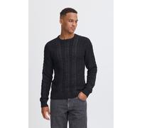 Strickpullover BLEND "BHBASIM", Herren, Gr. L, schwarz, Grobstrick, 50% Baumwolle, 47% Polyacryl, 3% Nylon, Strukturmuster, Basic, normal normal, Rundhals, Pullover Strickpullover, Klassischer Grobstr