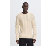 Strickpullover BLEND "BHBASIM", Herren, Gr. XL, grau (oyster gray), Grobstrick, 50% Baumwolle, 47% Polyacryl, 3% Nylon, Strukturmuster, Basic, normal normal, Rundhals, Pullover Strickpullover, Klassis
