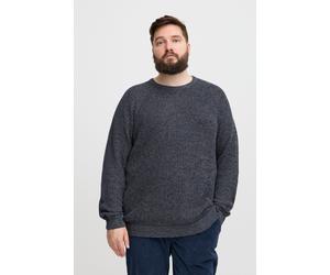 Strickpullover BLEND "BHBPullover", Damen, Gr. 5XL, marineblaus, Web, 100% Baumwolle, meliert, Basic, regular fit normal, Rundhals, eingesetzt, Pullover Strickpullover, Klassischer Grobstrickpullover