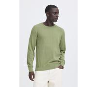 Strickpullover BLEND "BHBRAY CREW KNIT", Herren, Gr. L, grün (oil grün), Strick, Obermaterial: 100% Baumwolle, unifarben, regular fit, Rundhals, Rippbündchen, Pullover Strickpullover, mit Rundhalsauss