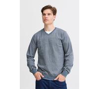 V-Ausschnitt-Pullover BLEND "BHBRUTON V-neck", Herren, Gr. XL, blau (marineblaus), Strick, Obermaterial: 100% Polyester, unifarben, modisch, regular fit, V-Ausschnitt, Langarm Rippbündchen, Pullover (