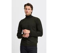 Strickpullover BLEND "BHBRUTON roll neck knit", Herren, Gr. M, forest night, Feinstrick, 100% Polyester, meliert, Basic, regular fit normal, ohne Ausschnitt, eingesetzt, Pullover Strickpullover, Stilv