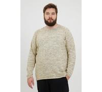 Strickpullover BLEND "BHDan Big & Tall", Herren, Gr. 5XL, weiß (bone weiß), Feinstrick, 50% Baumwolle, 50% Polyacryl, unifarben, regular fit normal, Rundhals, eingesetzt, Pullover Strickpullover, Stri