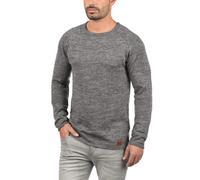 Blend BHDan Herren Strickpullover Feinstrick Pullover mit Rundhalsausschnitt Baumwollmischung Label-Patch Regular fit, Größe:3XL, Farbe:Pewter Mix (70817)