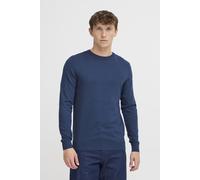 Strickpullover BLEND "BHDan", Herren, Gr. L, blau (marineblaus), Feinstrick, 70% Viskose, 30% Nylon, meliert, Basic, normal normal, Rundhals, Pullover Strickpullover, Stilvoller Basic Strickpullover (