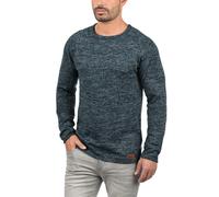 Blend BHDan Herren Strickpullover Feinstrick Pullover mit Rundhalsausschnitt Baumwollmischung Label-Patch Regular fit, Größe:L, Farbe:Navy (70230)