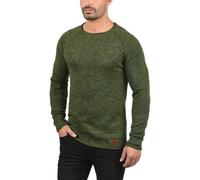 Blend BHDan Herren Strickpullover Feinstrick Pullover mit Rundhalsausschnitt Baumwollmischung Label-Patch Regular fit, Größe:M, Farbe:Burnt Olive (77011)