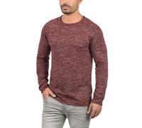 Blend BHDan Herren Strickpullover Feinstrick Pullover mit Rundhalsausschnitt Baumwollmischung Label-Patch Regular fit, Größe:M, Farbe:Andorra Red (73811)