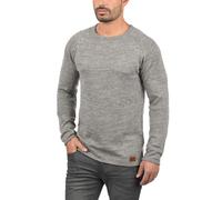 Blend BHDan Herren Strickpullover Feinstrick Pullover mit Rundhalsausschnitt Baumwollmischung Label-Patch Regular fit, Größe:XL, Farbe:Zink Mix (70815)