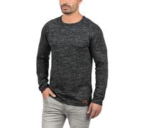 Blend BHDan Herren Strickpullover Feinstrick Pullover mit Rundhalsausschnitt Baumwollmischung Label-Patch Regular fit, Größe:XXL, Farbe:Black (70155)