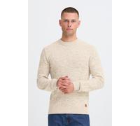 Strickpullover BLEND "BHDanno", Herren, Gr. 3XL, weiß (bone weiß), Grobstrick, 70% Baumwolle (Recycled), 30% Polyester (Recycled), meliert, normal normal, Rundhals, Pullover Strickpullover, Klassische