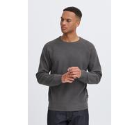 Strickpullover BLEND "BHDante", Herren, Gr. S, iron gate, Grobstrick, 85% Polyester, 15% Polyamid, Strukturmuster, Basic, normal normal, Rundhals, Raglanärmel, Pullover Strickpullover, Klassischer Gro