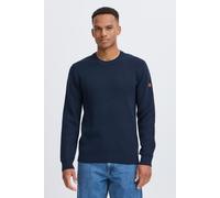 Strickpullover BLEND "BHFintano", Damen, Gr. XXL, blau (marineblaus), Feinstrick, 70% Baumwolle (Recycled), 30% Polyester (Recycled), unifarben, Basic, schmal normal, Rundhals, Pullover Strickpullover