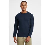 Strickpullover BLEND "BHGastamo", Herren, Gr. L, marineblaus, Feinstrick, 100% Baumwolle, unifarben, regular fit normal, Rundhals, Pullover Strickpullover, Strickpullover aus Feinstrick (48634448-L) m