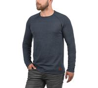 Strickpullover BLEND "BHJohn", Herren, Gr. L, navy, Feinstrick, 100% Baumwolle, unifarben, regular fit, Rundhals, Raglanärmel, Pullover Strickpullover, Strickpullover mit aufgerollten Säumen (43017513