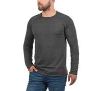 Strickpullover BLEND "BHJohn", Herren, Gr. M, charcoal, Feinstrick, 100% Baumwolle, unifarben, regular fit, Rundhals, Raglanärmel, Pullover Strickpullover, Strickpullover mit aufgerollten Säumen (1849