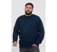 Strickpullover BLEND "BHLars Big & Tall", Damen, Gr. 5XL, blau (marineblaus), Feinstrick, 50% Baumwolle, 50% Polyacryl, unifarben, regular fit normal, Rundhals, eingesetzt, Pullover Strickpullover, St
