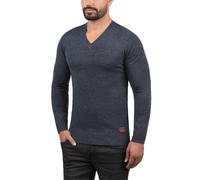 Strickpullover BLEND "BHLasse", Herren, Gr. 3XL, blau (ensign blau), Feinstrick, 50% Baumwolle, 50% Polyacryl, unifarben, Basic, regular fit, V-Ausschnitt, eingesetzt, Pullover Strickpullover, Feinstr