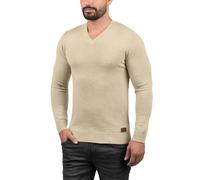 Strickpullover BLEND "BHLasse", Herren, Gr. L, beige (sand mix), Feinstrick, 50% Baumwolle, 50% Polyacryl, unifarben, Basic, regular fit, V-Ausschnitt, eingesetzt, Pullover Strickpullover, Feinstrickp