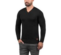 Blend BHLasse Herren Strickpullover Feinstrick Pullover mit V-Ausschnitt Baumwollmischung Regular fit, Größe:L, Farbe:Black (70155)