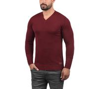Strickpullover BLEND "BHLasse", Herren, Gr. S, rot (andorra rot), Feinstrick, 50% Baumwolle, 50% Polyacryl, unifarben, Basic, regular fit, V-Ausschnitt, eingesetzt, Pullover Strickpullover, Feinstrick