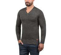 Blend BHLasse Herren Strickpullover Feinstrick Pullover mit V-Ausschnitt Baumwollmischung Regular fit, Größe:XXL, Farbe:Pewter Mix (70817)