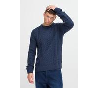 Strickpullover BLEND "BHPullover", Herren, Gr. 3XL, blau (marineblaus), 80% Polyacryl, 20% Baumwolle, unifarben, regular fit, Rundhals, eng, Pullover Strickpullover, Klassischer Grobstrickpullover mit