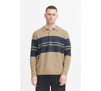 Strickpullover BLEND "BHPullover", Herren, Gr. 3XL, otter, Feinstrick, 28% Nylon, 26% Polyester, 23% Polyacryl, 21% Viskose, 2% Elasthan, gestreift, Basic, regular fit normal, ohne Ausschnitt, eingese