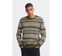 Strickpullover BLEND "BHPullover", Herren, Gr. L, forest night, Grobstrick, 100% Polyacryl, gestreift, Basic, regular fit normal, Rundhals, Pullover Strickpullover, Gemütlicher Grobstrickpullover (415
