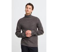 Strickpullover BLEND "BHPullover", Herren, Gr. L, schwarz, Grobstrick, 80% Polyacryl, 20% Nylon, meliert, Basic, regular fit normal, hoch geschlossener Ausschnitt, eng, Pullover Strickpullover, Klassi